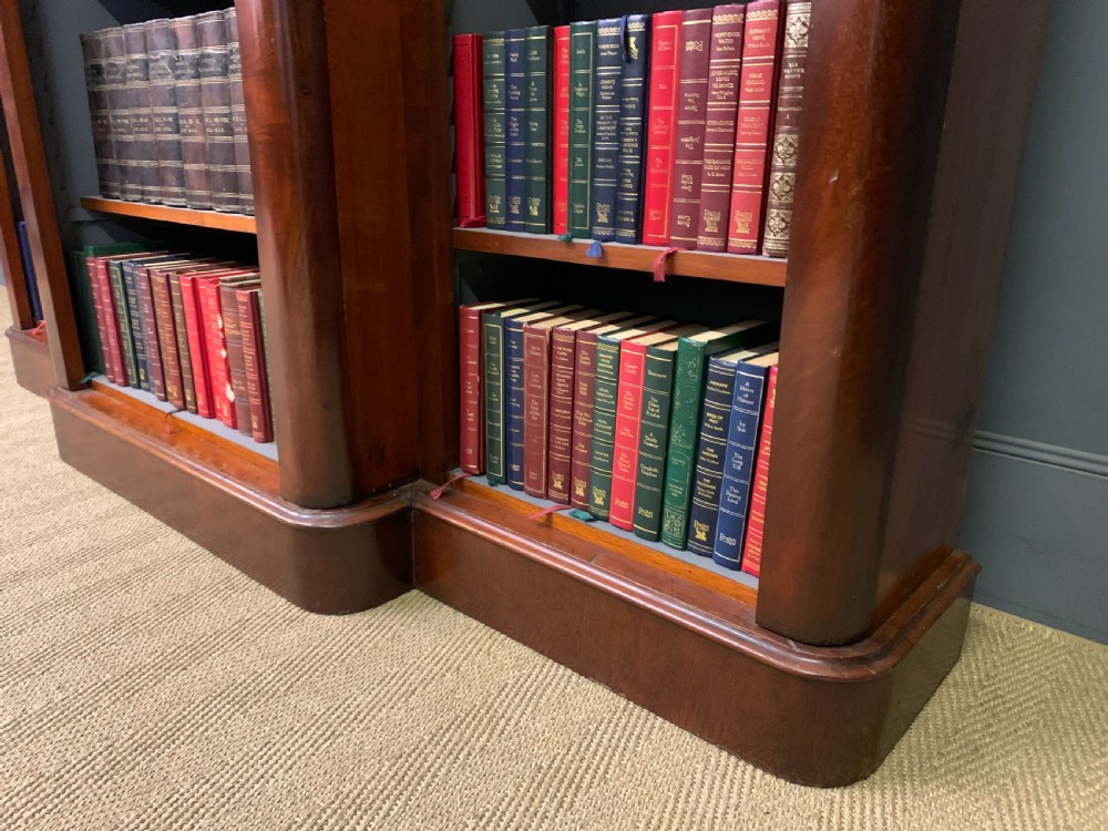 Victorian Mahogany Break Front Open Bookcase View IX