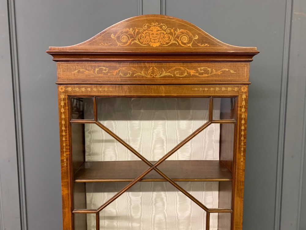 Slender Inlaid Mahogany Bookcase View IV