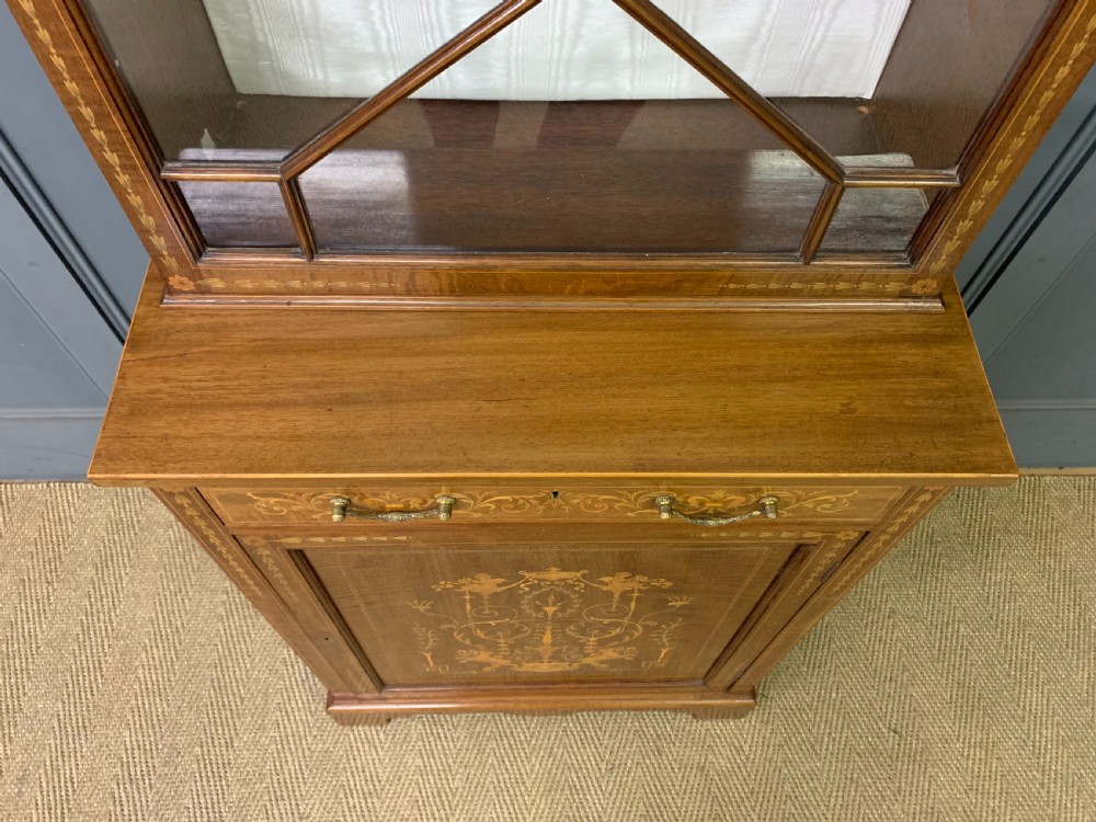 Slender Inlaid Mahogany Bookcase View VIII