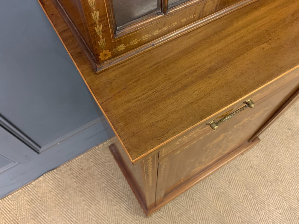Slender Inlaid Mahogany Bookcase View IX