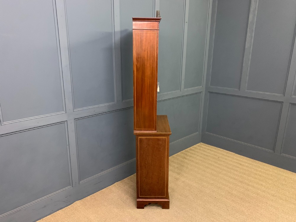 Slender Inlaid Mahogany Bookcase View XV