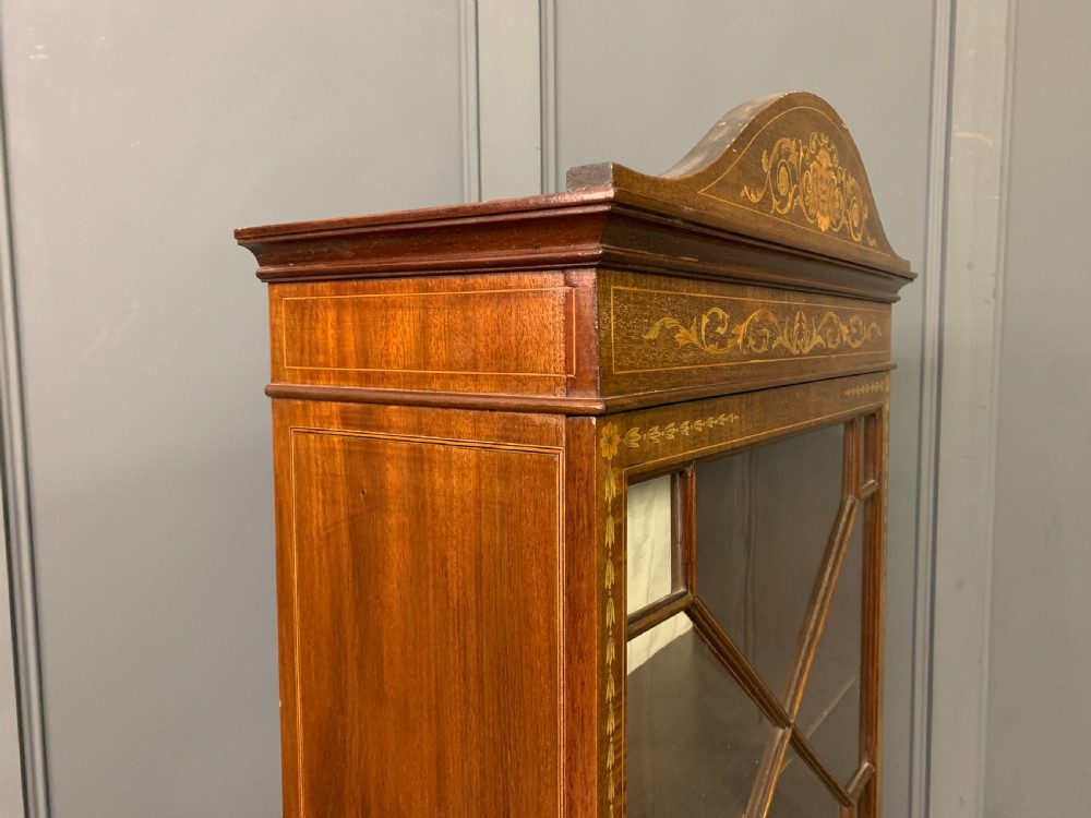 Slender Inlaid Mahogany Bookcase View XVII