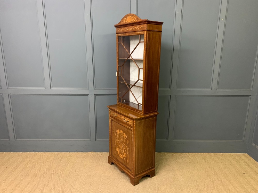 Slender Inlaid Mahogany Bookcase View XIX