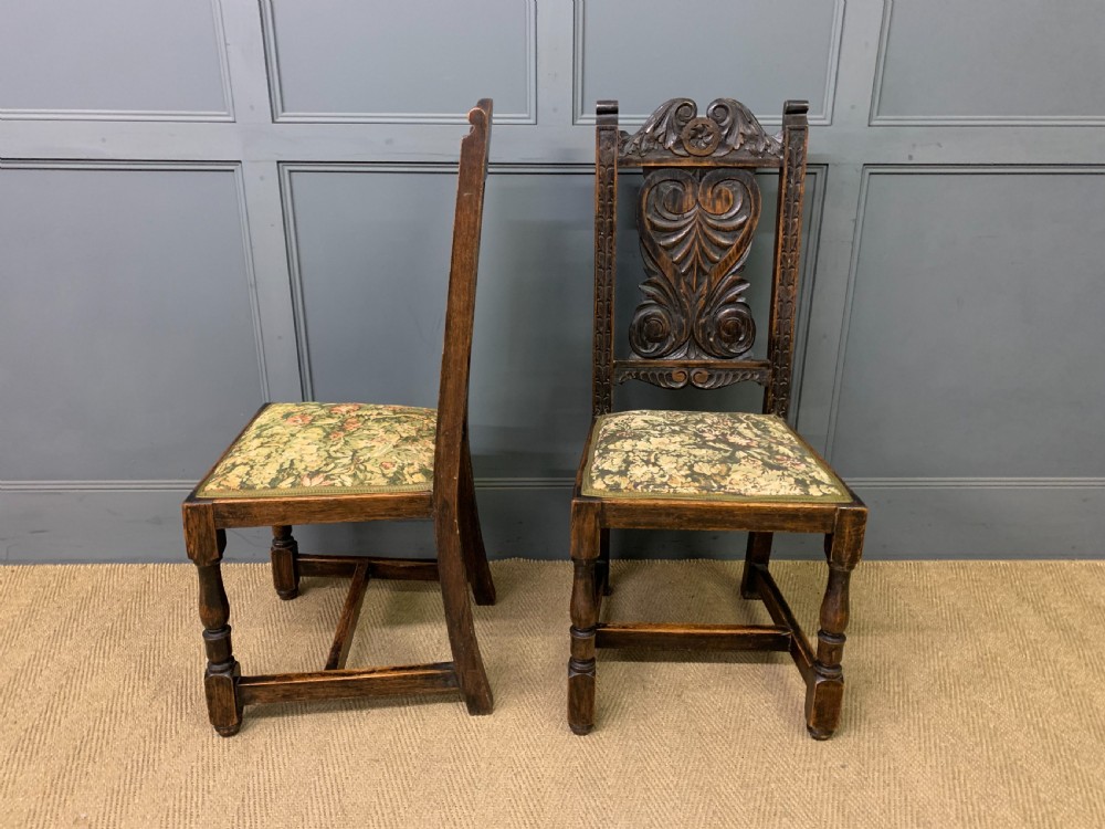 Set of 6 Carved Oak Chairs View III