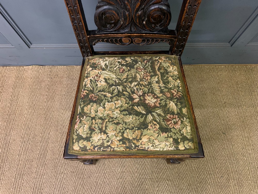 Set of 6 Carved Oak Chairs View VI