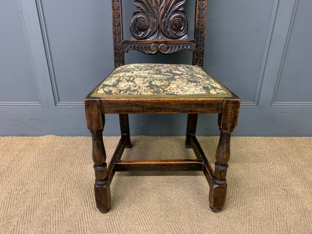 Set of 6 Carved Oak Chairs View IX