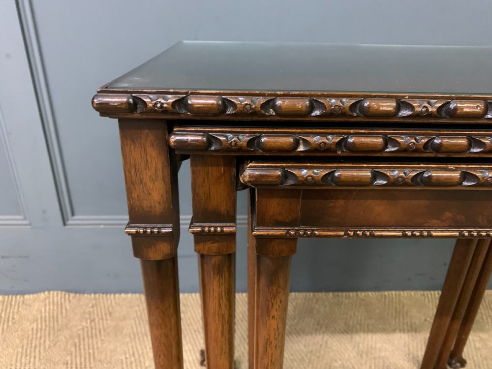 Nest of 3 Flame Mahogany Tables View VI