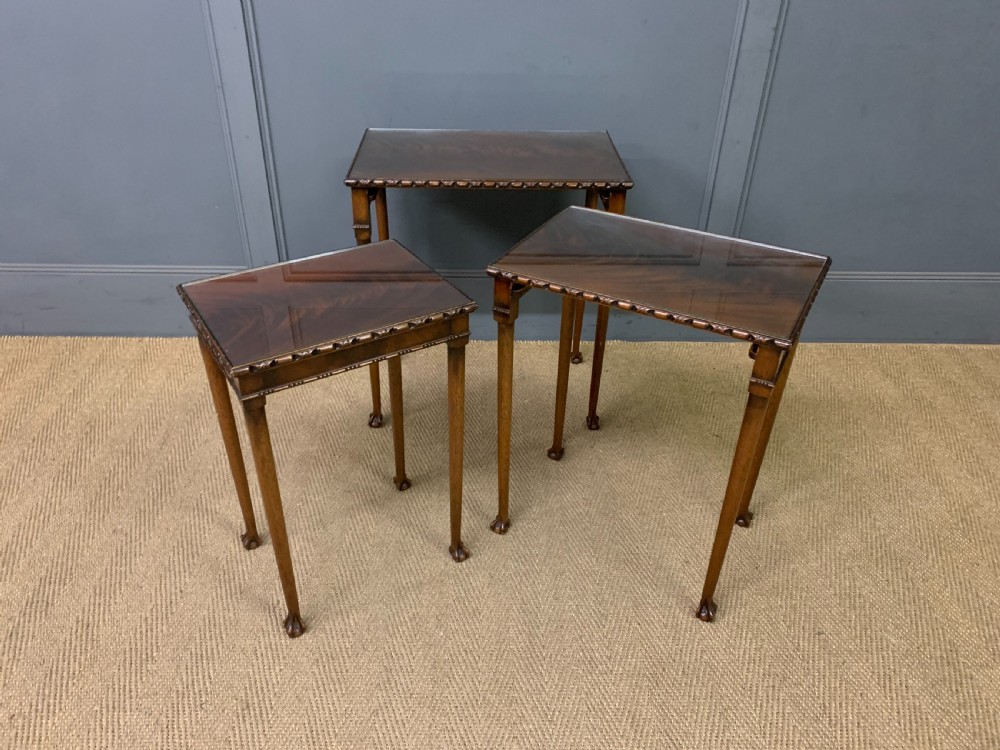 Nest of 3 Flame Mahogany Tables View X