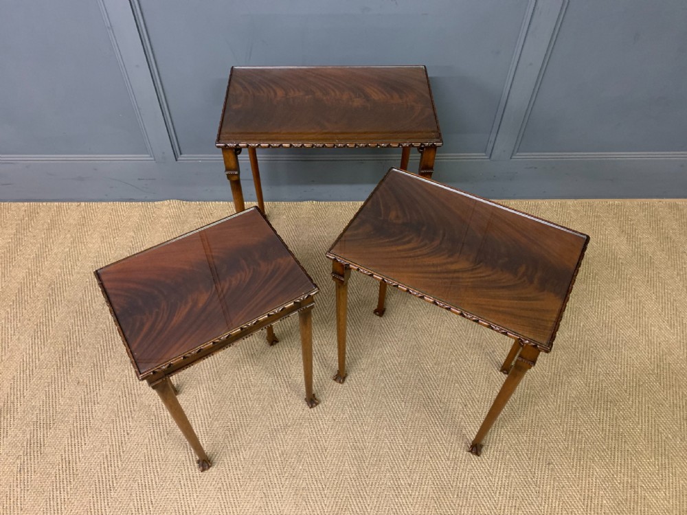 Nest of 3 Flame Mahogany Tables View XI
