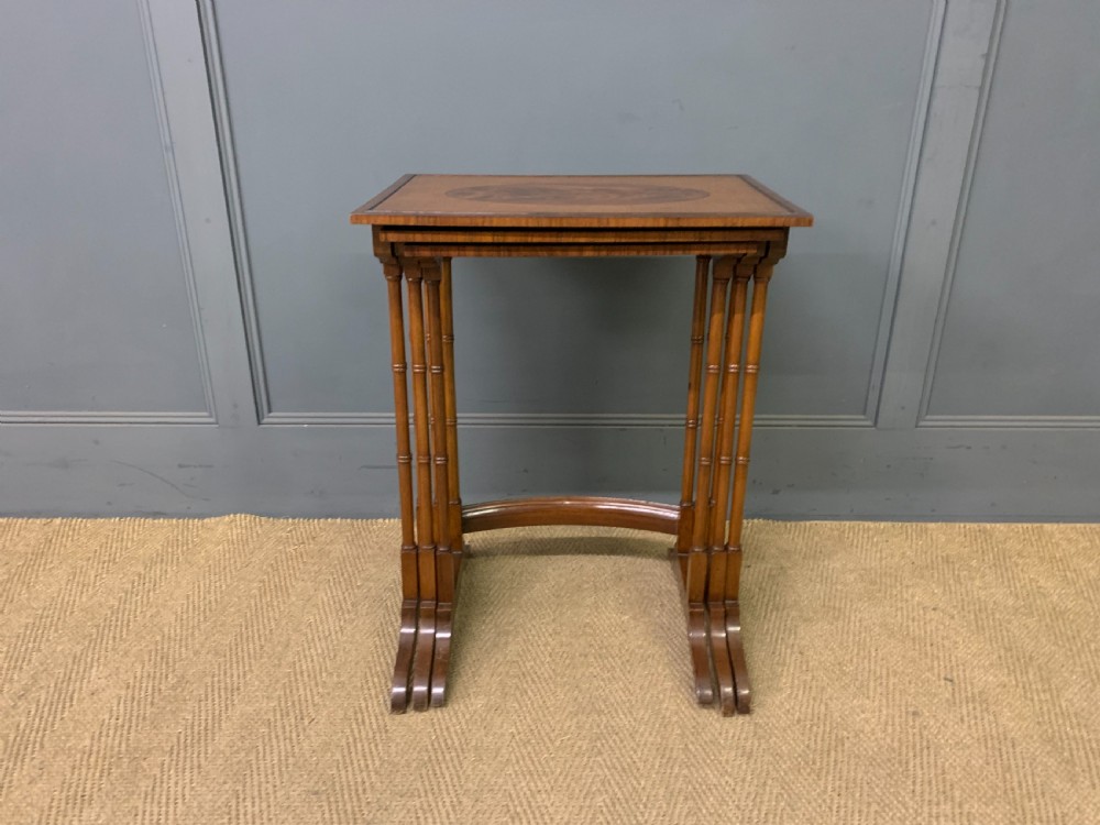 Nest of 3 Inlaid Mahogany Tables View IV
