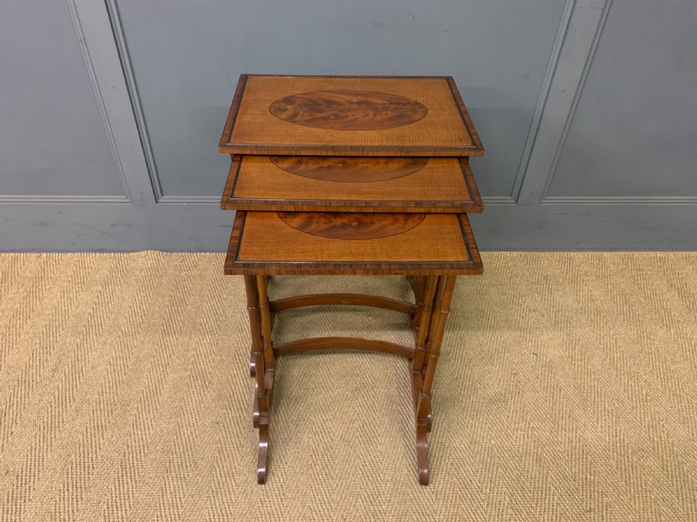 Nest of 3 Inlaid Mahogany Tables View V