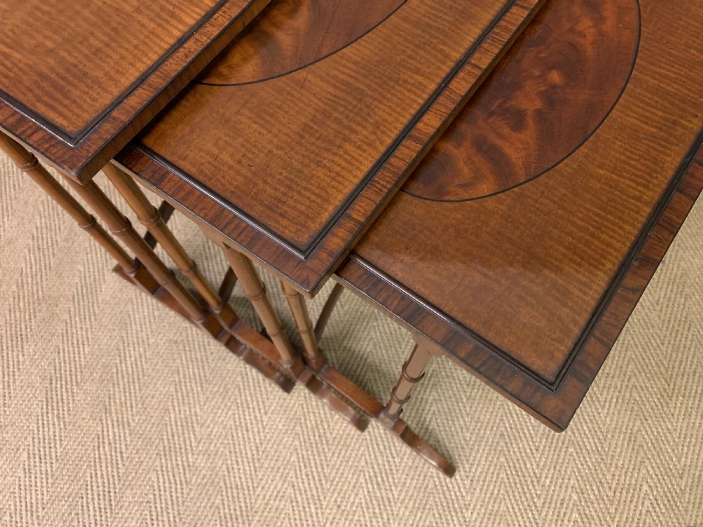 Nest of 3 Inlaid Mahogany Tables View VII