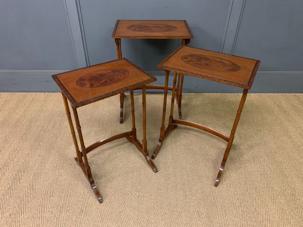 Nest of 3 Inlaid Mahogany Tables View XI