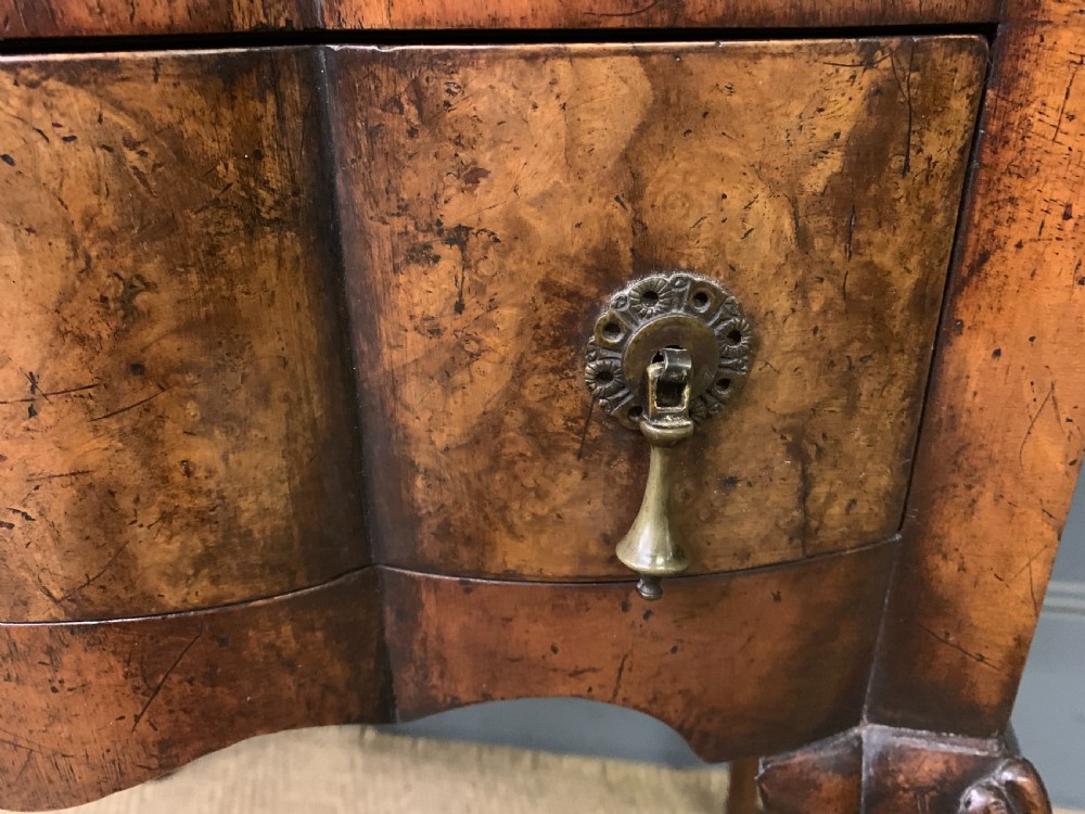 Burr Walnut 2 Drawer Serpentine Chest View IV