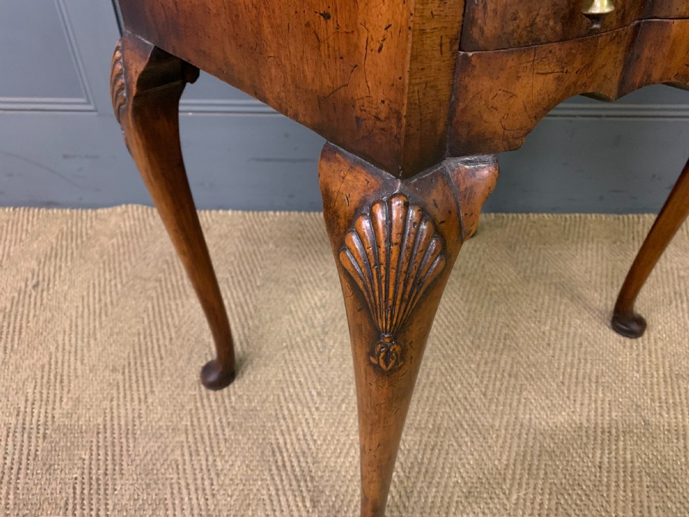 Burr Walnut 2 Drawer Serpentine Chest View VIII