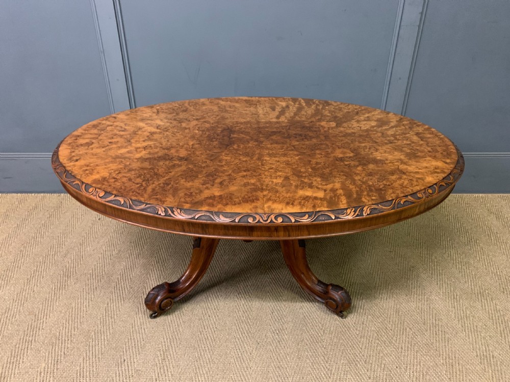 Victorian Burr Walnut Coffee Table View II