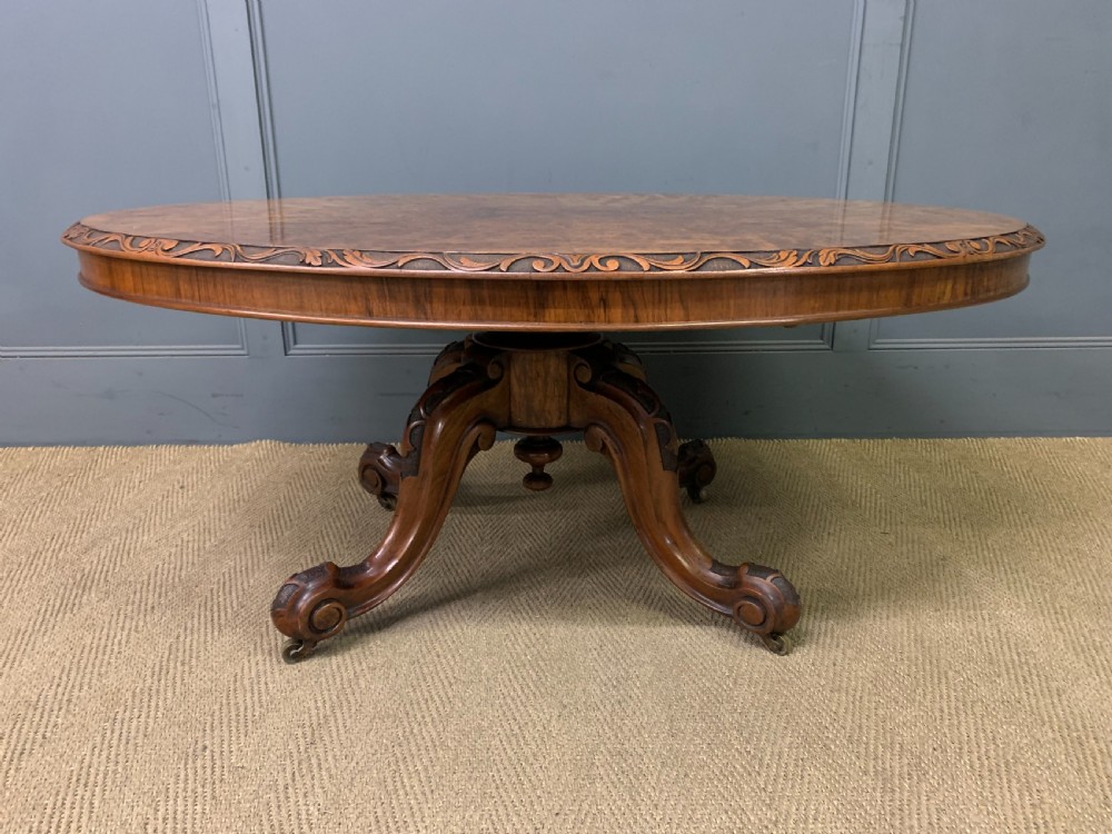 Victorian Burr Walnut Coffee Table View III