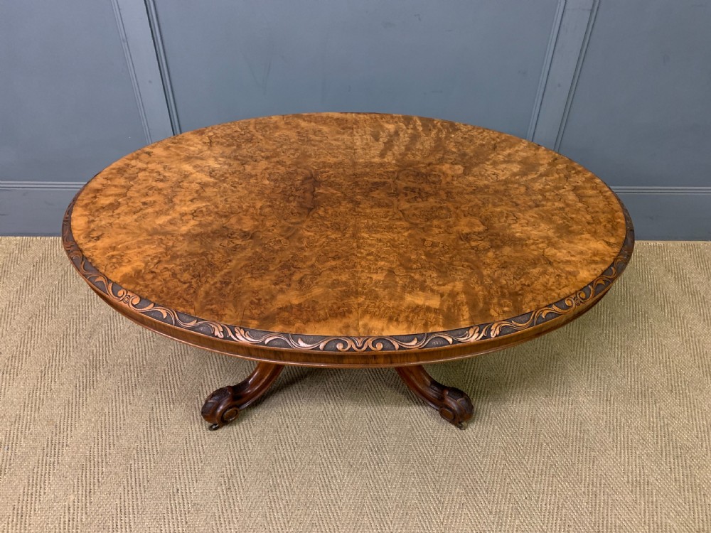 Victorian Burr Walnut Coffee Table View IV