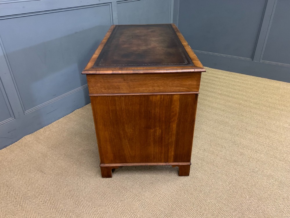 Edwardian Burr Walnut Pedestal Desk View X