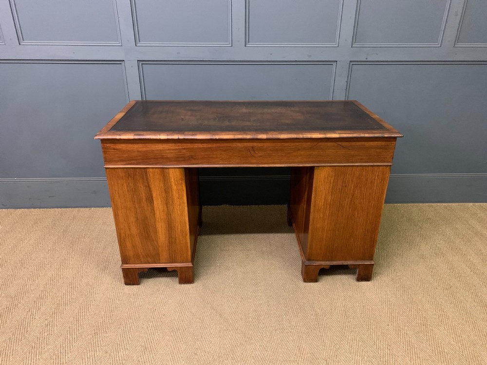 Edwardian Burr Walnut Pedestal Desk View XV