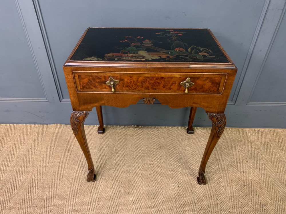 Chinoiserie Decorated Walnut Lamp Table