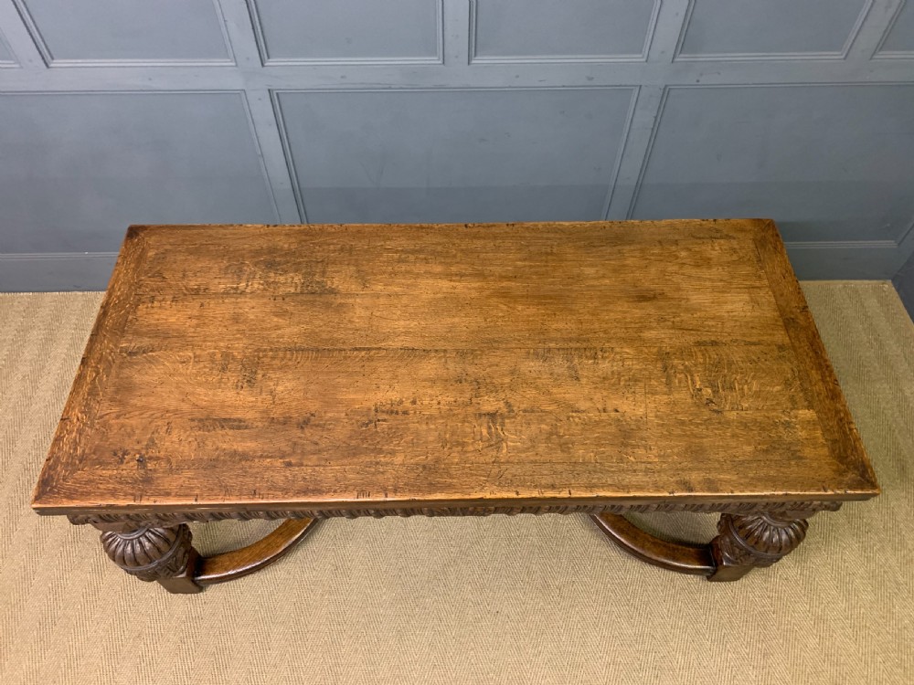 Jacobean Style Oak Refectory Draw Leaf Table View VIII