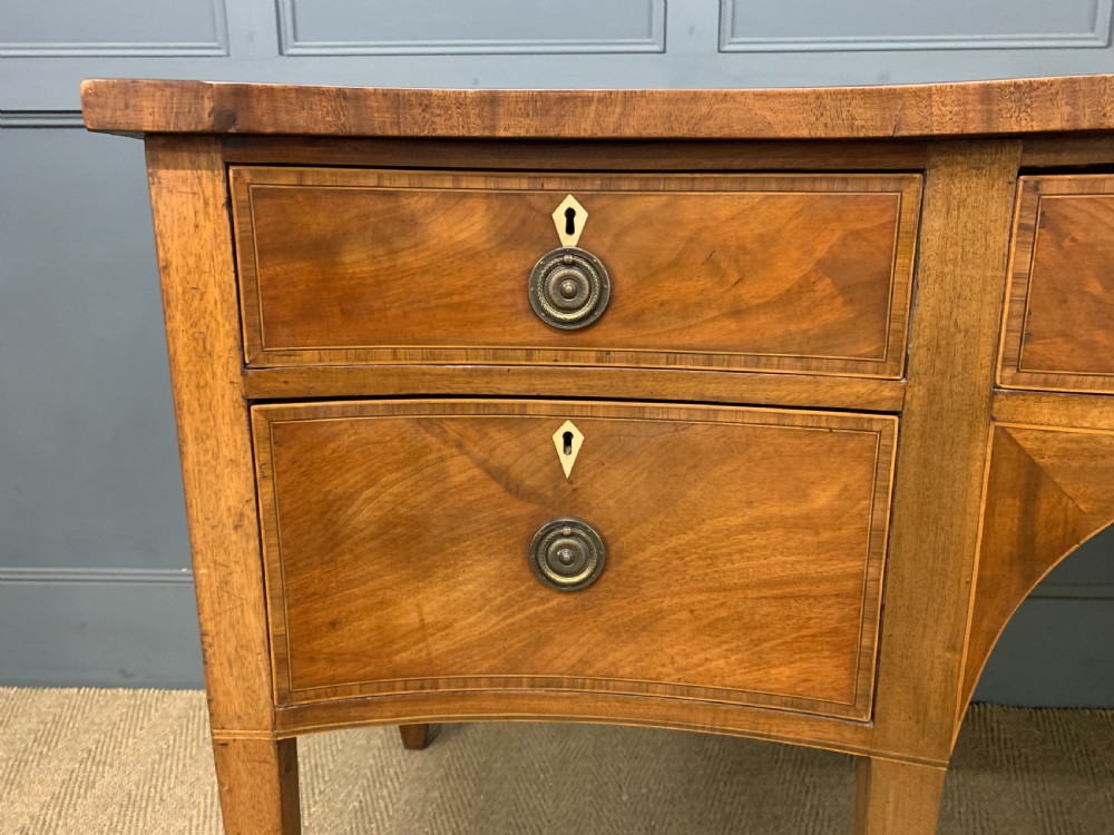 Large Georgian Serpentine Inlaid Mahogany Sideboard View VI