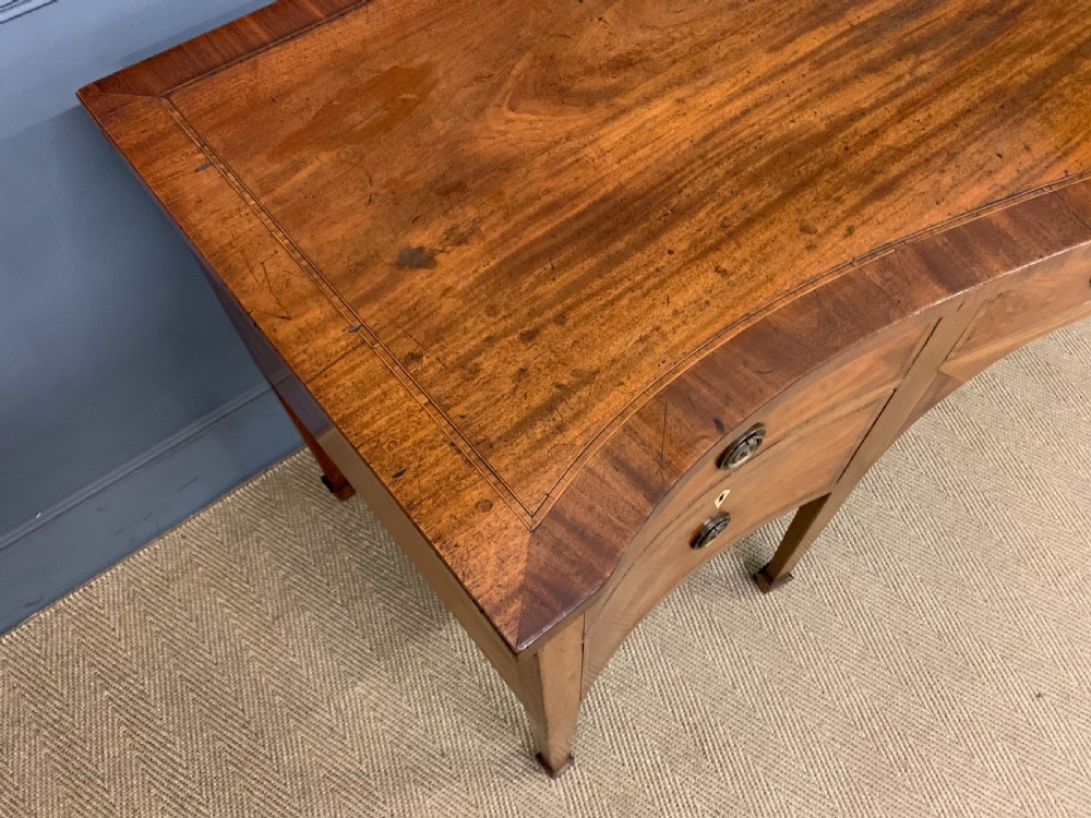 Large Georgian Serpentine Inlaid Mahogany Sideboard View VIII