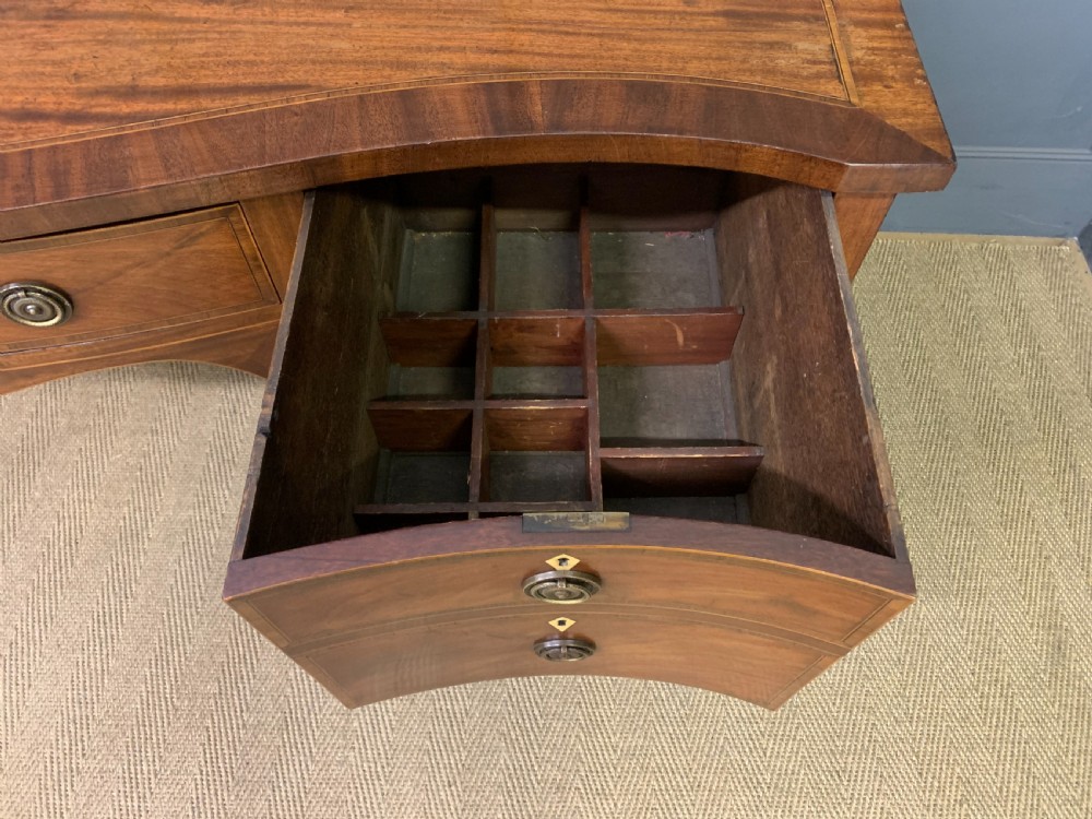 Large Georgian Serpentine Inlaid Mahogany Sideboard View X