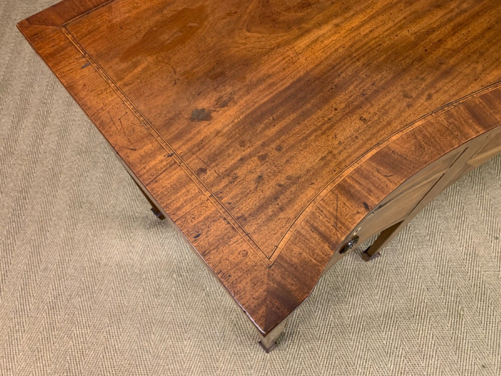 Large Georgian Serpentine Inlaid Mahogany Sideboard View XIII