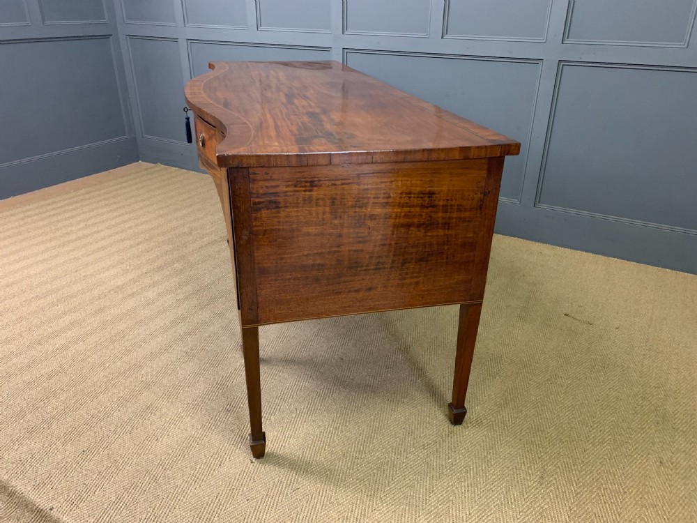 Large Georgian Serpentine Inlaid Mahogany Sideboard View XVI