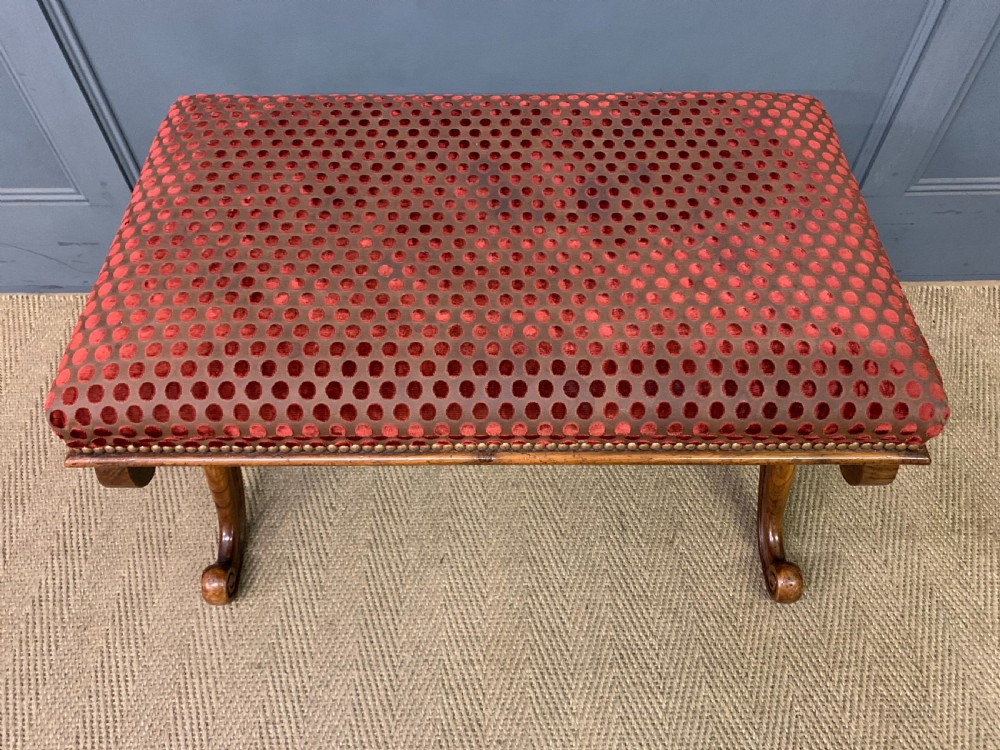 Large Size Victorian Walnut X-Frame Stool View IV
