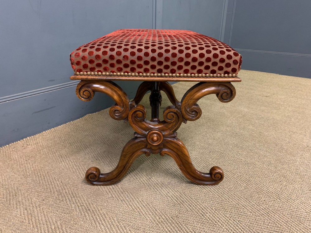 Large Size Victorian Walnut X-Frame Stool View VI