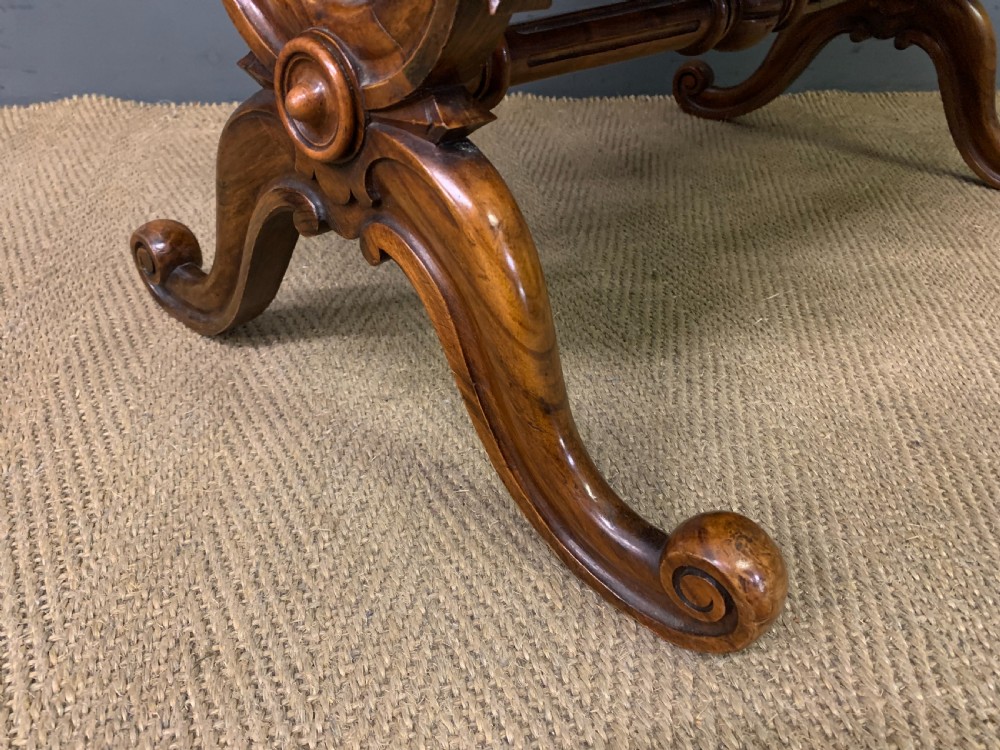 Large Size Victorian Walnut X-Frame Stool View VII