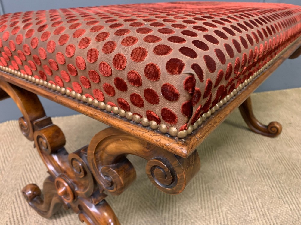 Large Size Victorian Walnut X-Frame Stool View VIII
