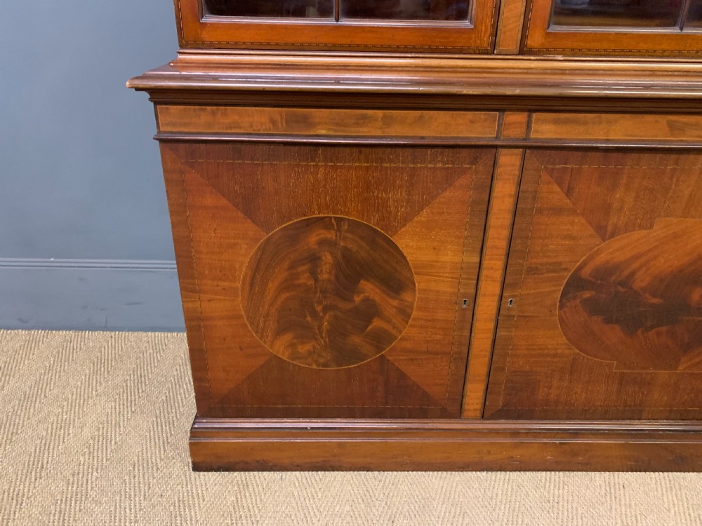 Edwardian Inlaid Mahogany Library Bookcase View III
