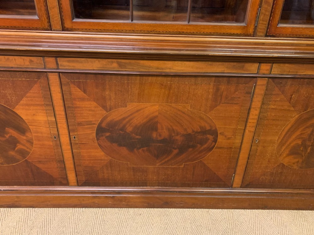 Edwardian Inlaid Mahogany Library Bookcase View IV