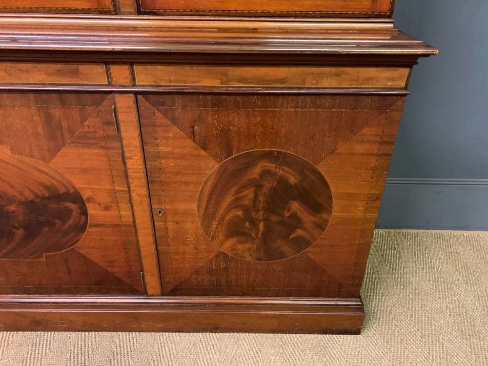 Edwardian Inlaid Mahogany Library Bookcase View V