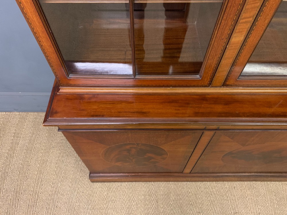 Edwardian Inlaid Mahogany Library Bookcase View VI
