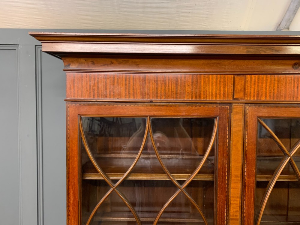 Edwardian Inlaid Mahogany Library Bookcase View VIII