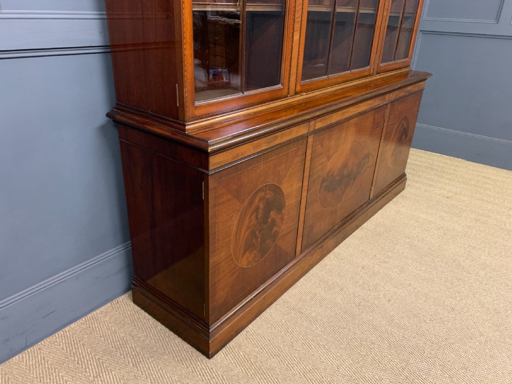 Edwardian Inlaid Mahogany Library Bookcase View XI