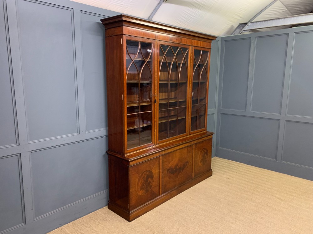 Edwardian Inlaid Mahogany Library Bookcase View XII