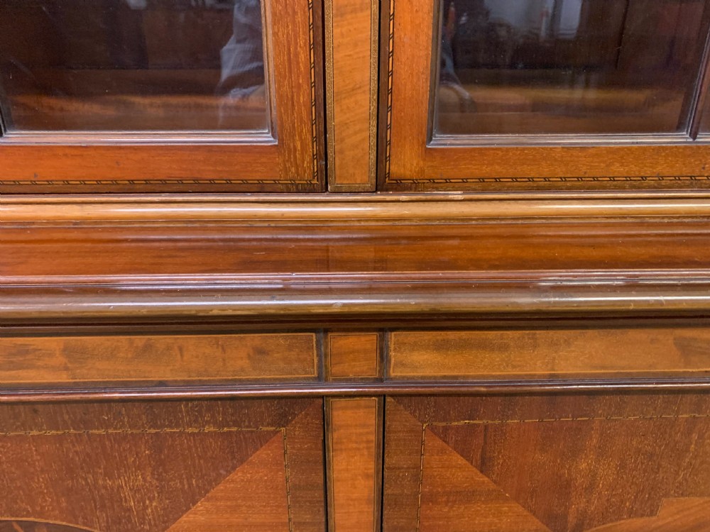 Edwardian Inlaid Mahogany Library Bookcase View XV
