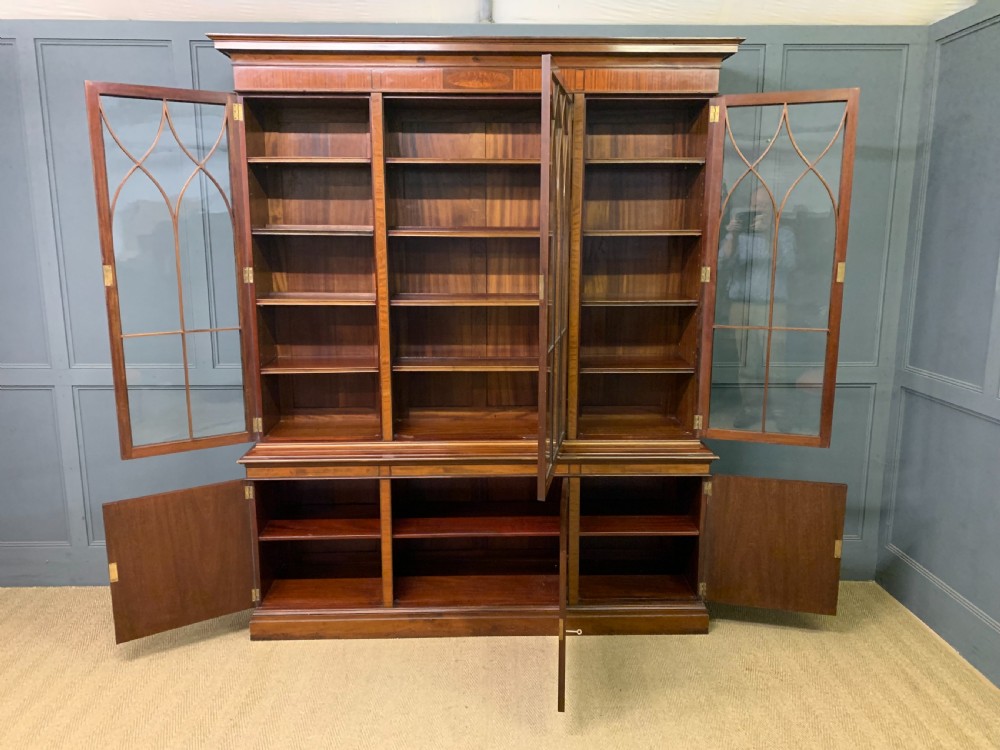 Edwardian Inlaid Mahogany Library Bookcase View XVI