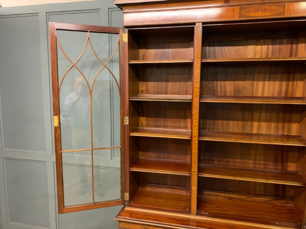 Edwardian Inlaid Mahogany Library Bookcase View XVII