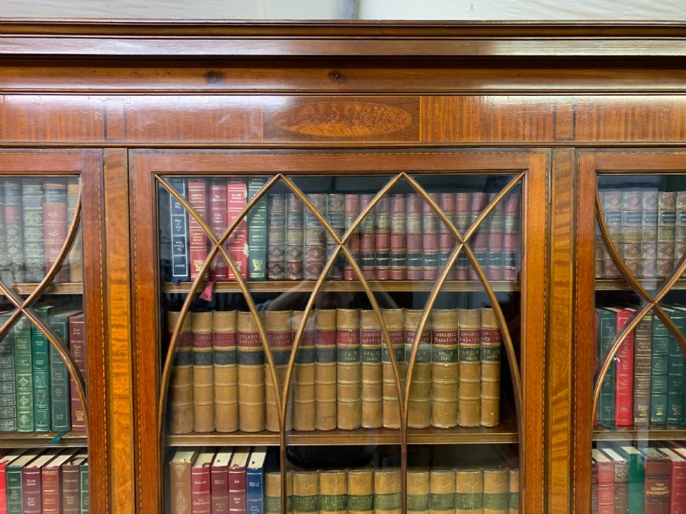 Edwardian Inlaid Mahogany Library Bookcase View XIX
