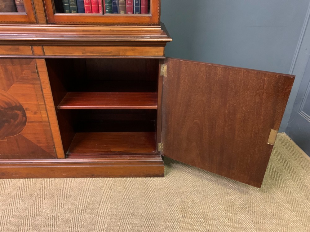 Edwardian Inlaid Mahogany Library Bookcase View XXIII
