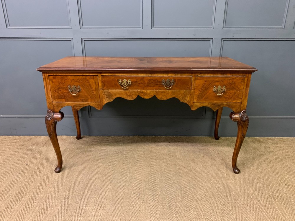 Queen Anne Style Burr Walnut Side Table View II