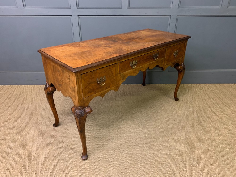 Queen Anne Style Burr Walnut Side Table View VIII