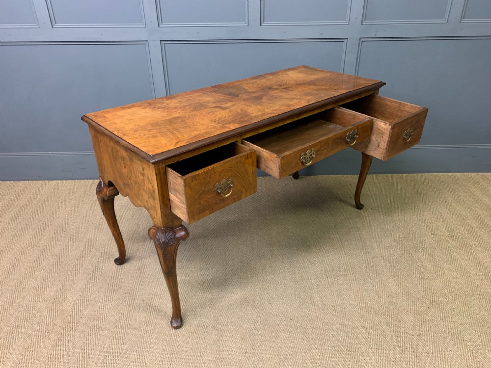 Queen Anne Style Burr Walnut Side Table View XII